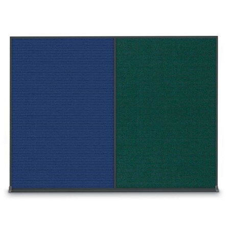 United Visual Products Double Door Radius Plus Corkboard, 48"X, UV8003PLUS-BRONZE-MEDGRY UV8003PLUS-BRONZE-MEDGRY